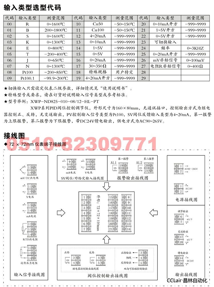 XWP-NS805 XWP-NS815 XWP-NS825 控制調(diào)節(jié)儀  