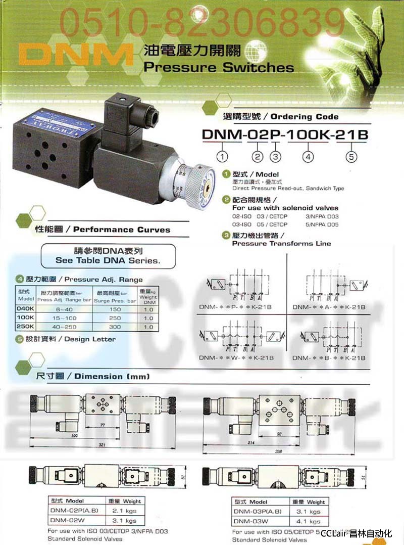 TWOWAY 油電壓力開關(guān) DNM-02A-100K-21B DNM-03P-100K-21B DNM-02A-250K-06i